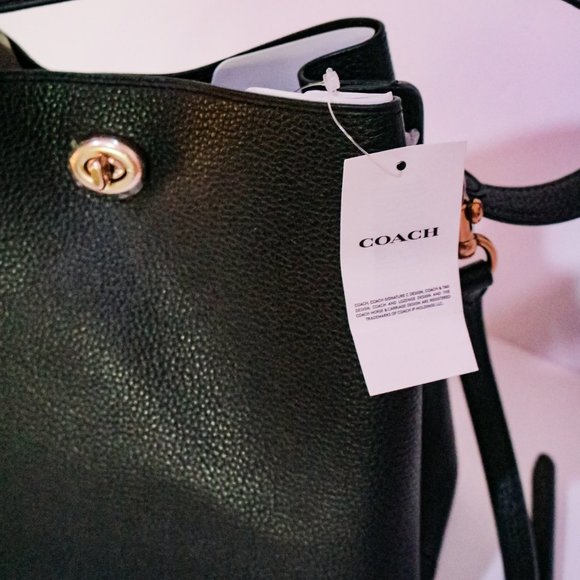 NWT M COACH, black, leather, mothers day, everyday, office, casual, crossbody - Picture 3 of 3